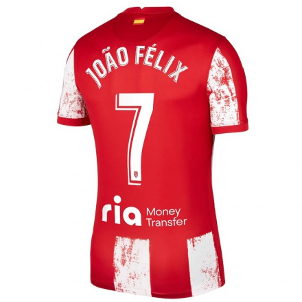 Kinder Fußball Joao Felix #7 Rot-Weiss Heimtrikot Trikot 2021/22 T-Shirt