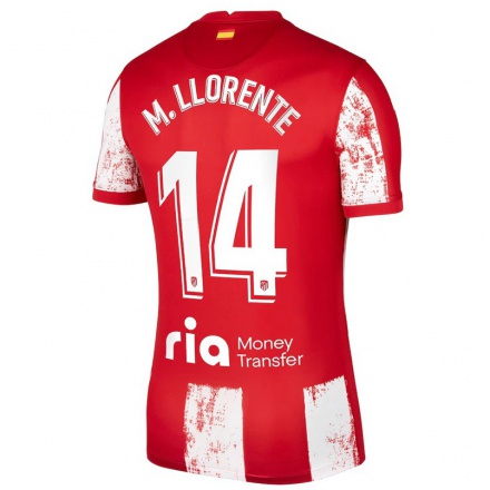 Kinder Fußball Marcos Llorente #14 Rot-Weiss Heimtrikot Trikot 2021/22 T-Shirt