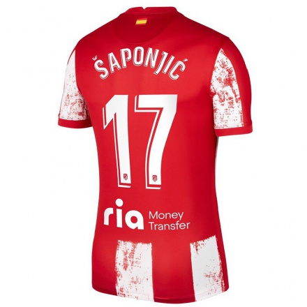 Kinder Fußball Ivan Saponjic #17 Rot-Weiss Heimtrikot Trikot 2021/22 T-Shirt