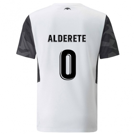 Kinder Fußball Omar Alderete #0 Weiß Heimtrikot Trikot 2021/22 T-shirt