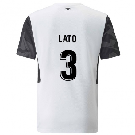 Kinder Fußball Toni Lato #3 Weiß Heimtrikot Trikot 2021/22 T-Shirt