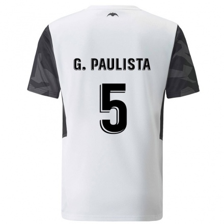 Kinder Fußball Gabriel Paulista #5 Weiß Heimtrikot Trikot 2021/22 T-Shirt