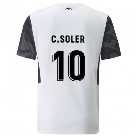 Kinder Fußball Carlos Soler #10 Weiß Heimtrikot Trikot 2021/22 T-Shirt