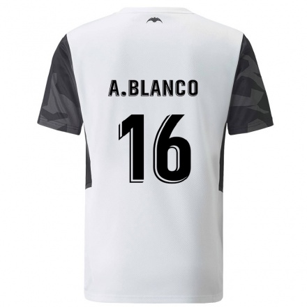 Kinder Fußball Alex Blanco #16 Weiß Heimtrikot Trikot 2021/22 T-Shirt