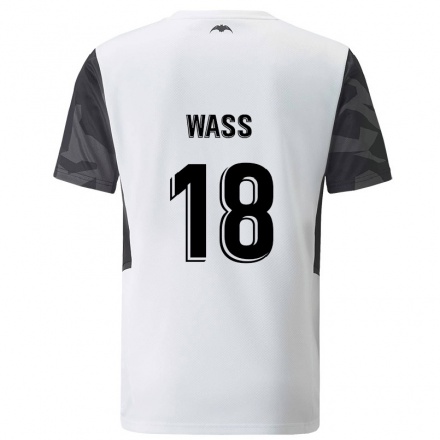 Kinder Fußball Daniel Wass #18 Weiß Heimtrikot Trikot 2021/22 T-Shirt