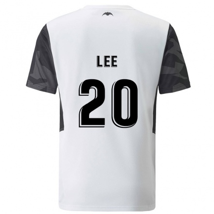 Kinder Fußball Kang-in Lee #20 Weiß Heimtrikot Trikot 2021/22 T-Shirt