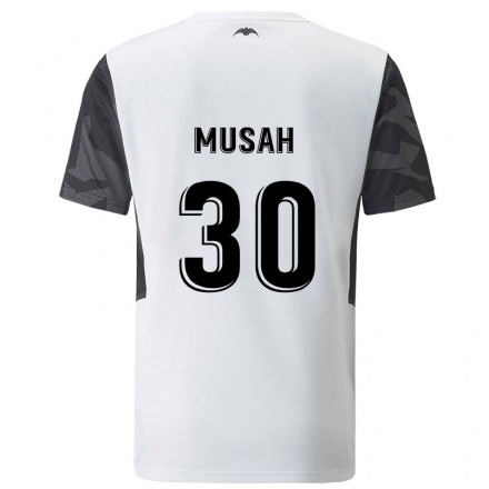 Kinder Fußball Yunus Musah #30 Weiß Heimtrikot Trikot 2021/22 T-Shirt
