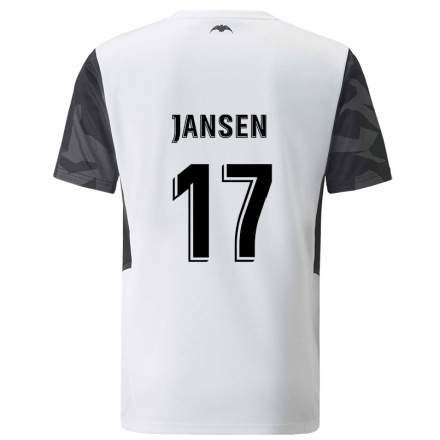 Kinder Fußball Ellen Jansen #17 Weiß Heimtrikot Trikot 2021/22 T-Shirt