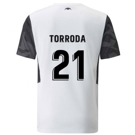 Kinder Fußball Anna Torroda #21 Weiß Heimtrikot Trikot 2021/22 T-Shirt