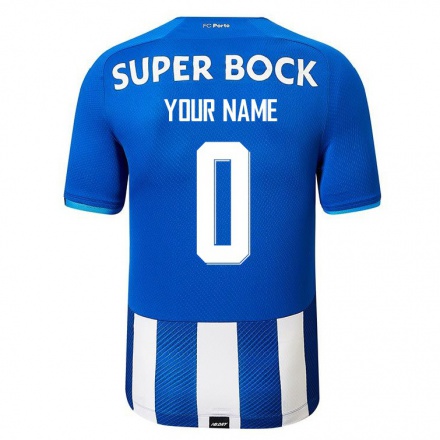 Kinder Fußball Dein Name #0 Königsblau Heimtrikot Trikot 2021/22 T-Shirt