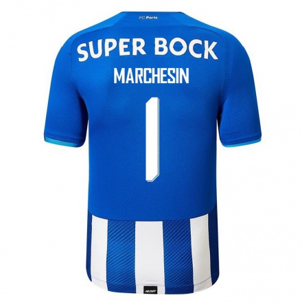 Kinder Fußball Agustin Marchesin #1 Königsblau Heimtrikot Trikot 2021/22 T-Shirt
