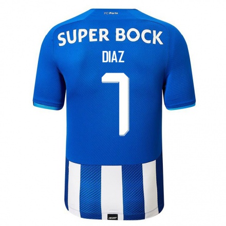 Kinder Fußball Luis Diaz #7 Königsblau Heimtrikot Trikot 2021/22 T-Shirt