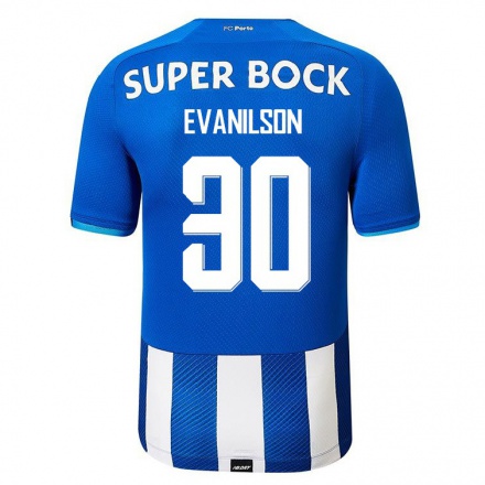 Kinder Fußball Evanilson #30 Königsblau Heimtrikot Trikot 2021/22 T-Shirt