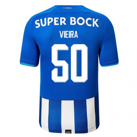 Kinder Fußball Fabio Vieira #50 Königsblau Heimtrikot Trikot 2021/22 T-Shirt
