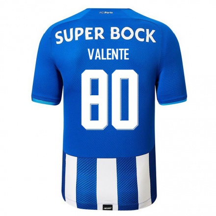 Kinder Fußball Rodrigo Valente #80 Königsblau Heimtrikot Trikot 2021/22 T-Shirt