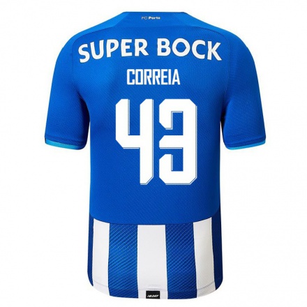 Kinder Fußball Romain Correia #43 Königsblau Heimtrikot Trikot 2021/22 T-Shirt