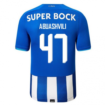 Kinder Fußball Giorgi Abuashvili #47 Königsblau Heimtrikot Trikot 2021/22 T-Shirt