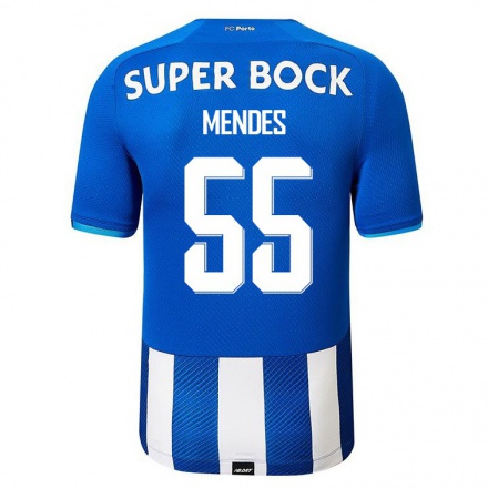 Kinder Fußball Joao Mendes #55 Königsblau Heimtrikot Trikot 2021/22 T-Shirt