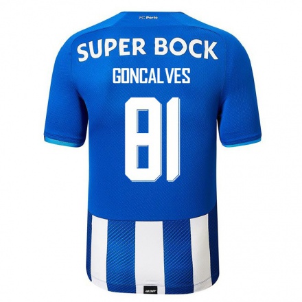Kinder Fußball Tiago Goncalves #81 Königsblau Heimtrikot Trikot 2021/22 T-Shirt