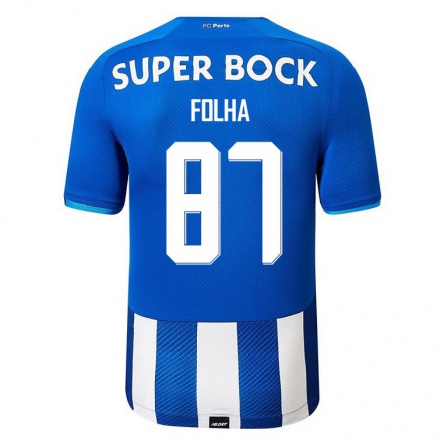Kinder Fußball Bernardo Folha #87 Königsblau Heimtrikot Trikot 2021/22 T-Shirt