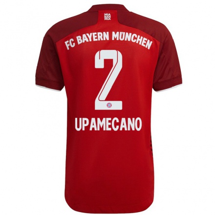 Kinder Fußball Dayot Upamecano #2 Dunkelrot Heimtrikot Trikot 2021/22 T-Shirt
