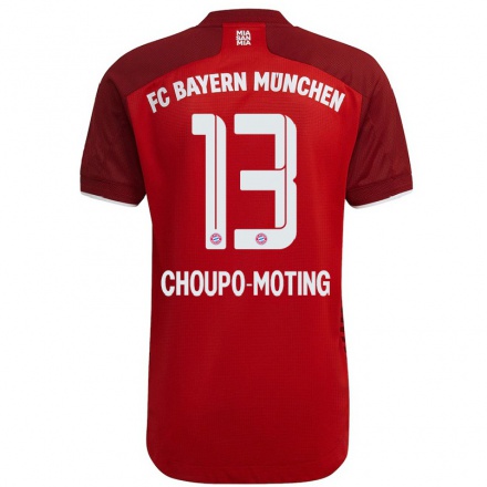 Kinder Fußball Eric Maxim Choupo-Moting #13 Dunkelrot Heimtrikot Trikot 2021/22 T-Shirt