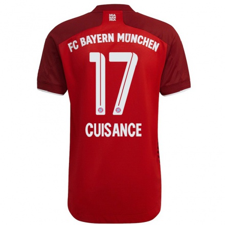 Kinder Fußball Michael Cuisance #17 Dunkelrot Heimtrikot Trikot 2021/22 T-shirt
