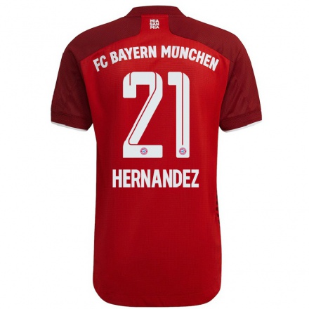 Kinder Fußball Lucas Hernandez #21 Dunkelrot Heimtrikot Trikot 2021/22 T-Shirt