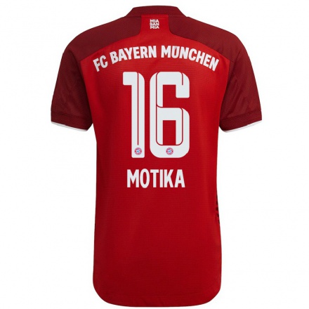 Kinder Fußball Nemanja Motika #16 Dunkelrot Heimtrikot Trikot 2021/22 T-shirt