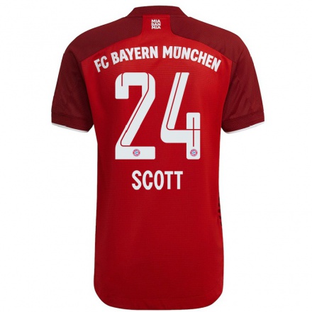 Kinder Fußball Christopher Scott #24 Dunkelrot Heimtrikot Trikot 2021/22 T-shirt
