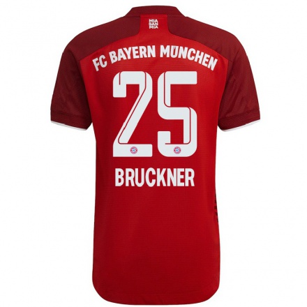 Kinder Fußball Angelo Bruckner #25 Dunkelrot Heimtrikot Trikot 2021/22 T-shirt