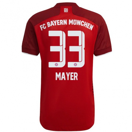 Kinder Fußball Jakob Mayer #33 Dunkelrot Heimtrikot Trikot 2021/22 T-Shirt