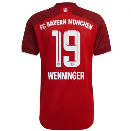 Kinder Fußball Carina Wenninger #19 Dunkelrot Heimtrikot Trikot 2021/22 T-shirt