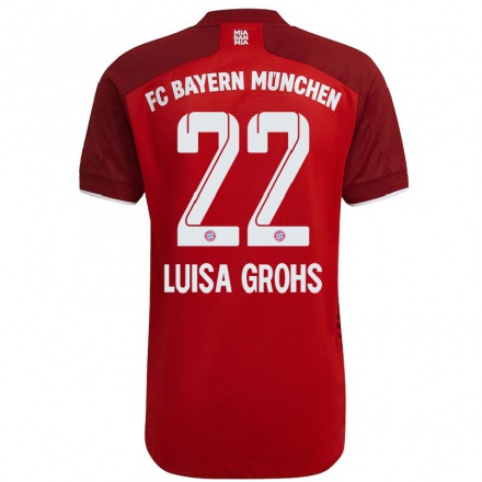 Kinder Fußball Maria Luisa Grohs #22 Dunkelrot Heimtrikot Trikot 2021/22 T-Shirt