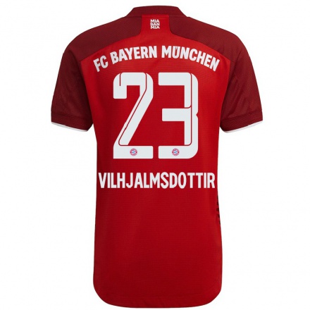 Kinder Fußball Karolina Lea Vilhjalmsdottir #23 Dunkelrot Heimtrikot Trikot 2021/22 T-shirt