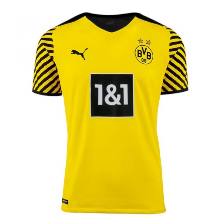 Kinder Fußball Dein Name #0 Gelb Heimtrikot Trikot 2021/22 T-shirt