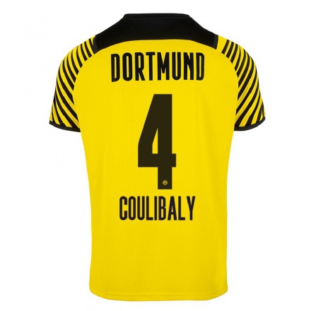 Kinder Fußball Soumaila Coulibaly #4 Gelb Heimtrikot Trikot 2021/22 T-Shirt