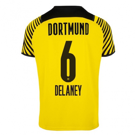 Kinder Fußball Thomas Delaney #6 Gelb Heimtrikot Trikot 2021/22 T-Shirt