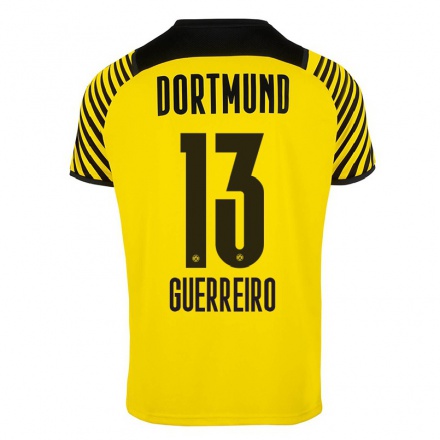Kinder Fußball Raphael Guerreiro #13 Gelb Heimtrikot Trikot 2021/22 T-Shirt