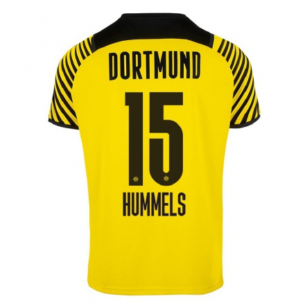 Kinder Fußball Mats Hummels #15 Gelb Heimtrikot Trikot 2021/22 T-shirt