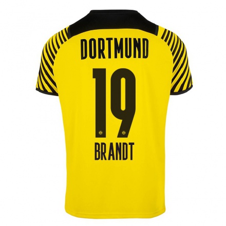 Kinder Fußball Julian Brandt #19 Gelb Heimtrikot Trikot 2021/22 T-Shirt