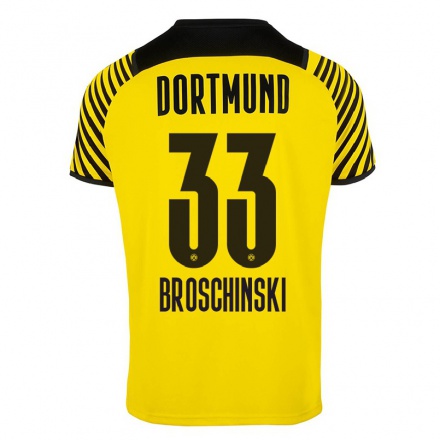 Kinder Fußball Moritz Broschinski #33 Gelb Heimtrikot Trikot 2021/22 T-shirt