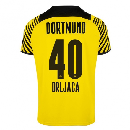 Kinder Fußball Stefan Drljaca #40 Gelb Heimtrikot Trikot 2021/22 T-Shirt