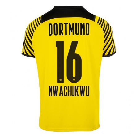 Kinder Fußball Isaak Nwachukwu #16 Gelb Heimtrikot Trikot 2021/22 T-shirt