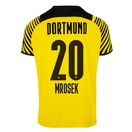 Kinder Fußball Noah Mrosek #20 Gelb Heimtrikot Trikot 2021/22 T-Shirt