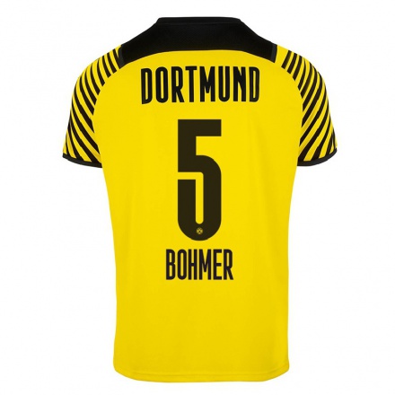 Kinder Fußball Tim Bohmer #5 Gelb Heimtrikot Trikot 2021/22 T-Shirt