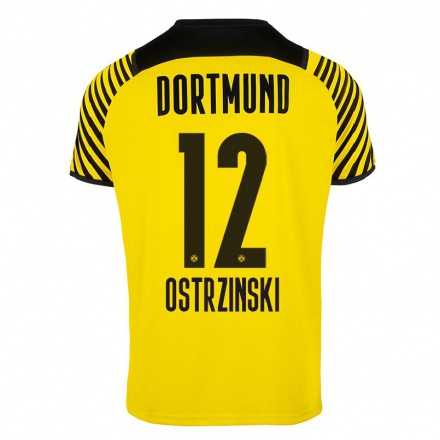 Kinder Fußball Silas Ostrzinski #12 Gelb Heimtrikot Trikot 2021/22 T-Shirt