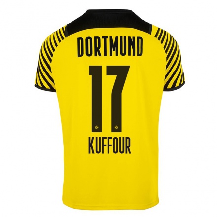 Kinder Fußball Lloyd-addo Kuffour #17 Gelb Heimtrikot Trikot 2021/22 T-shirt