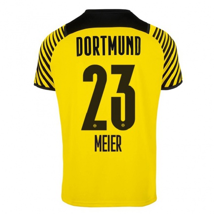 Kinder Fußball Maximilian Meier #23 Gelb Heimtrikot Trikot 2021/22 T-Shirt