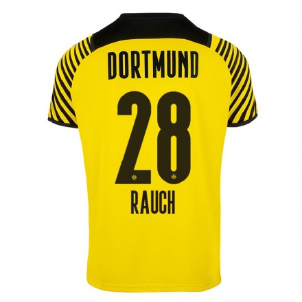 Kinder Fußball Julius Fynn Rauch #28 Gelb Heimtrikot Trikot 2021/22 T-Shirt